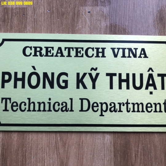 BẢNG TÊN PHÒNG CHẤT LIỆU ALU