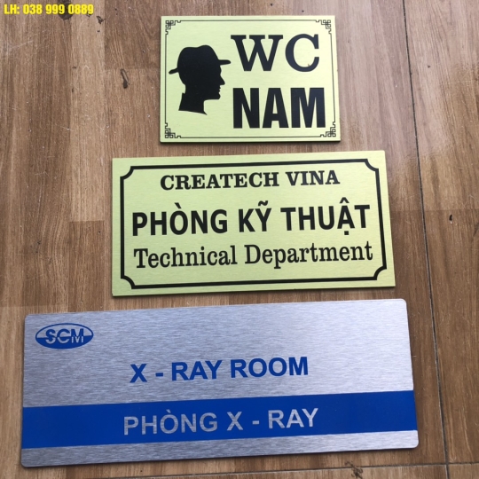 BẢNG TÊN PHÒNG CHẤT LIỆU ALU